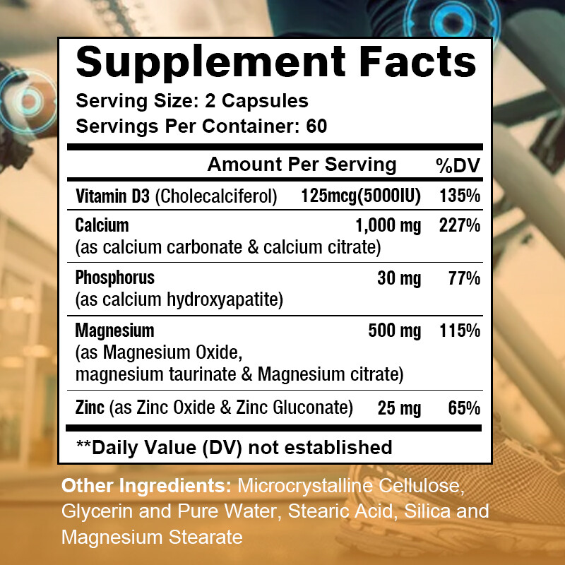 Calcium Magnesium Zinc with Vitamin D3 Strong For Bone Health Muscle Improvement
