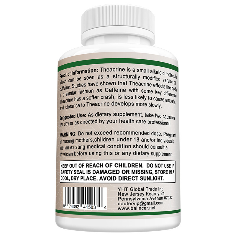Theacrine Supplement 100g – Helpful Mental Focus and Motivation 30 To 120 Caps