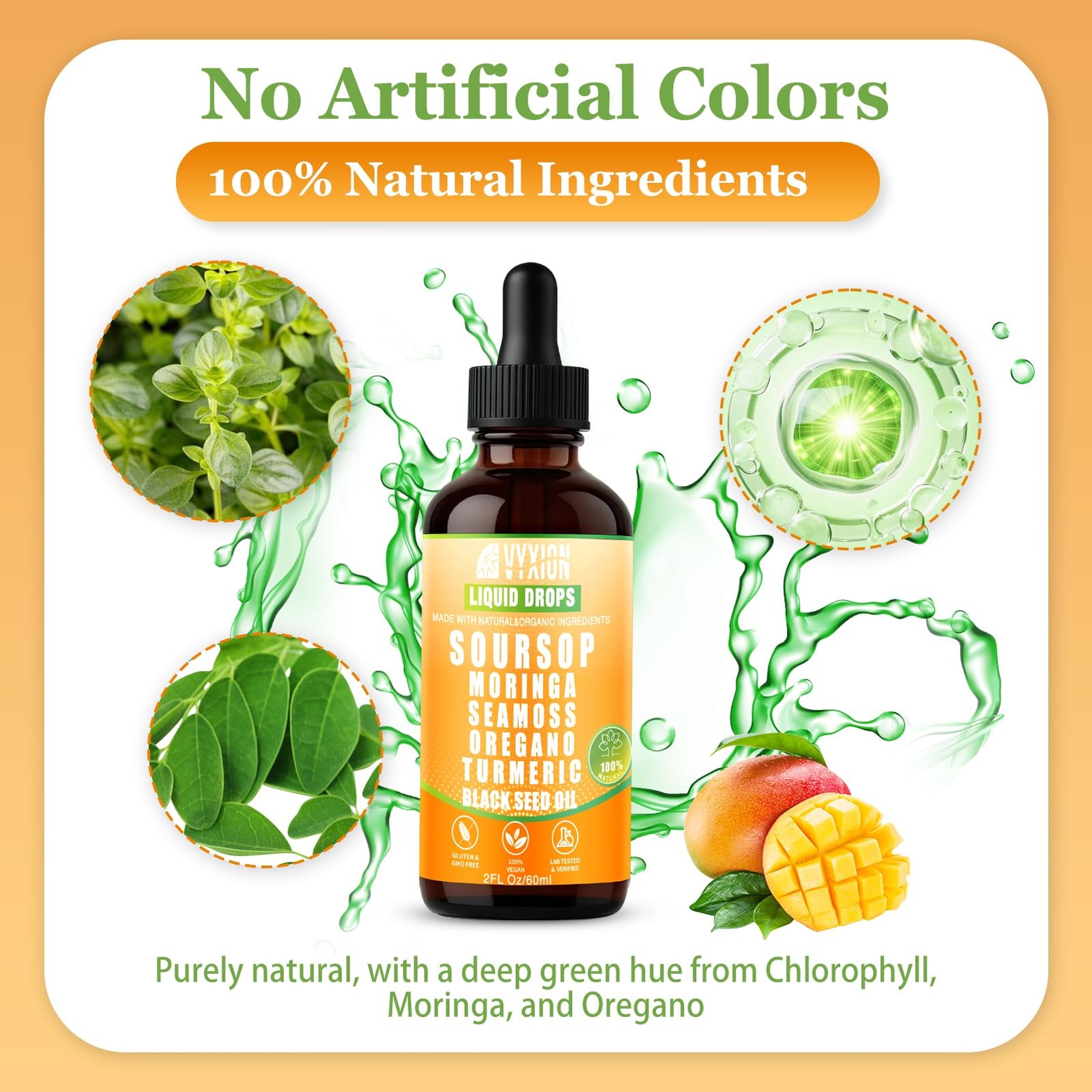 Soursop Bitters Liquid Drops 10 in 1 with Sea Moss, 2 Fl Oz (Pack of 1)