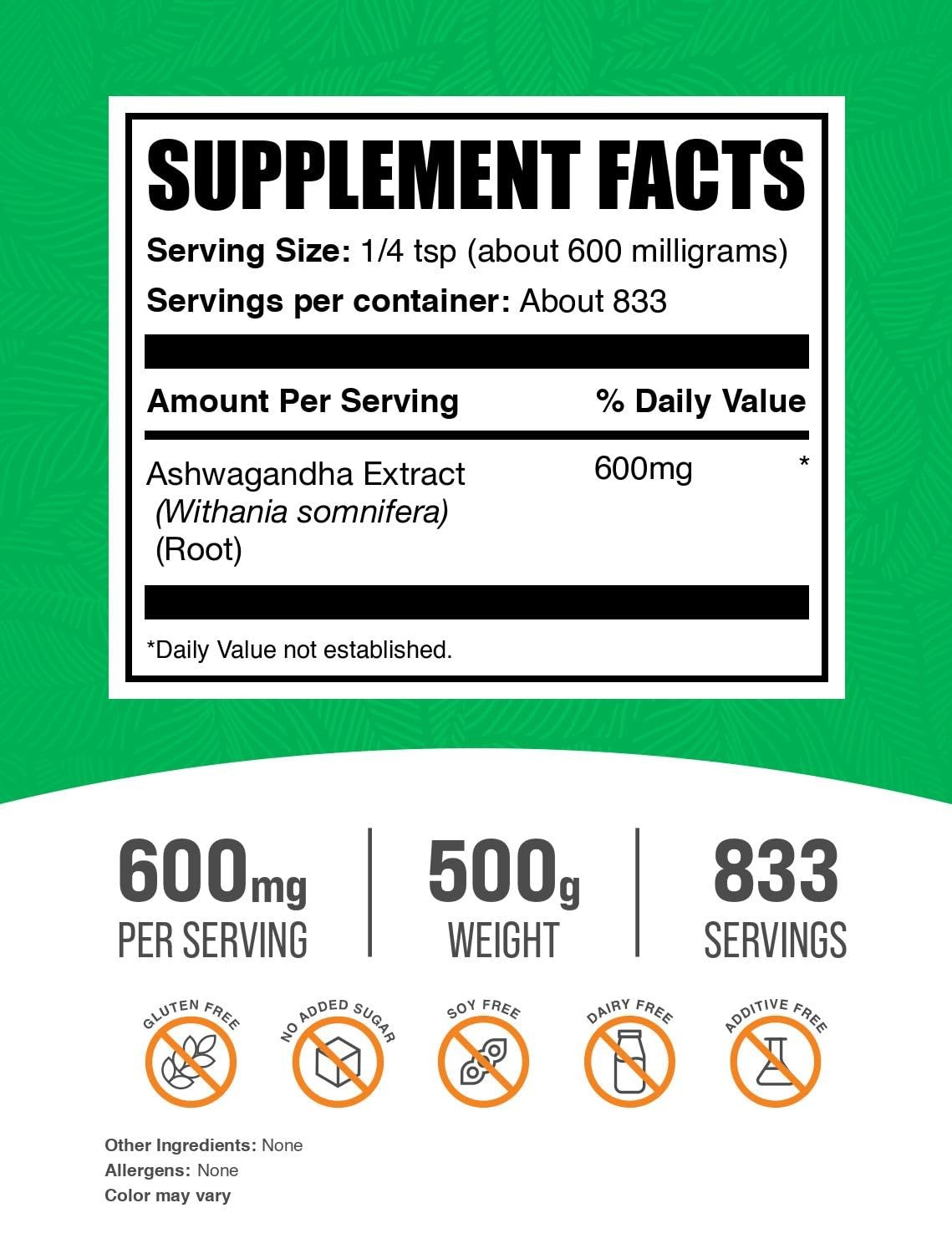 BulkSupplements.com Ashwagandha Root Extract Powder – 17.64 Ounce (Pack of 1)