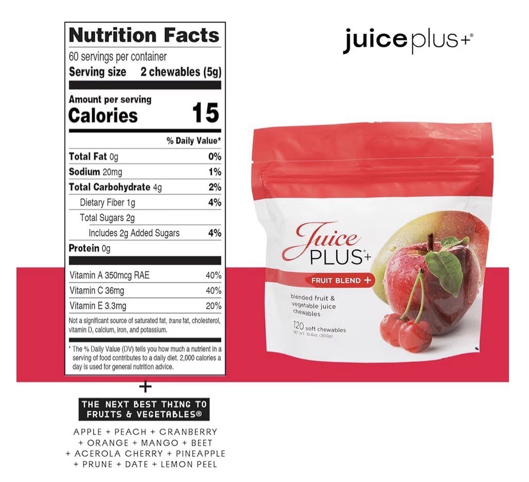 JuicePlus+ Fruit, Vegetable & Berry Blend Soft Chews Soft Chewables 3 Packs