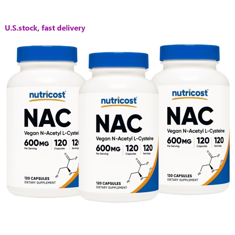 3 bottles Nutricost N-Acetyl L-Cysteine (NAC) 600mg, 120 Vegan Capsules NEW