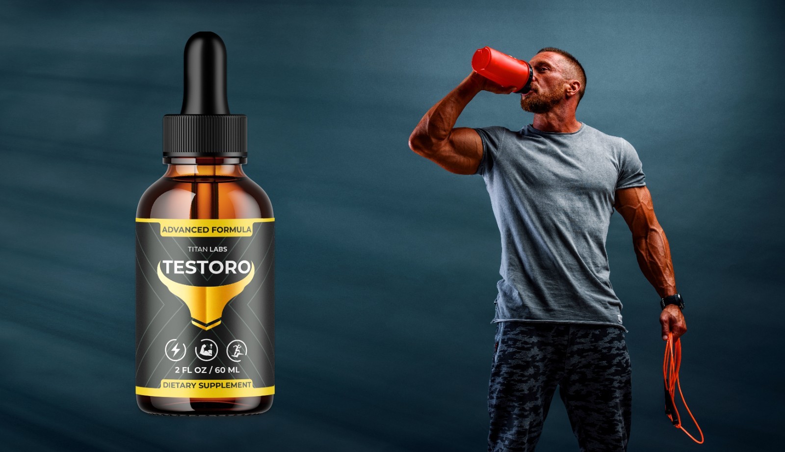(1 Pack) Testoro Male Support Drops Advanced Test Oro Supplement 30 Servings