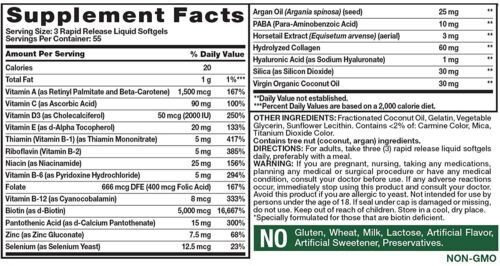 Nature’s Truth Superior Strength Hair Skin and Nails Liquid Softgels 165 Count