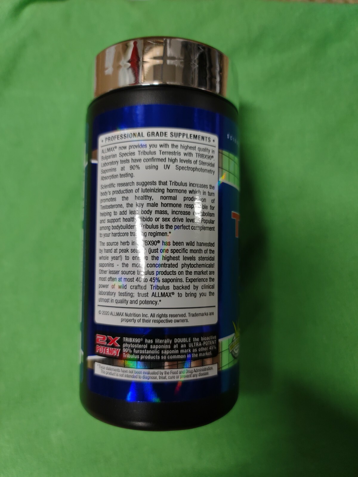 Allmax Nutrition TribX90, Bulgarian Tribulus 90 Capsules Test Boost Trib Trib X