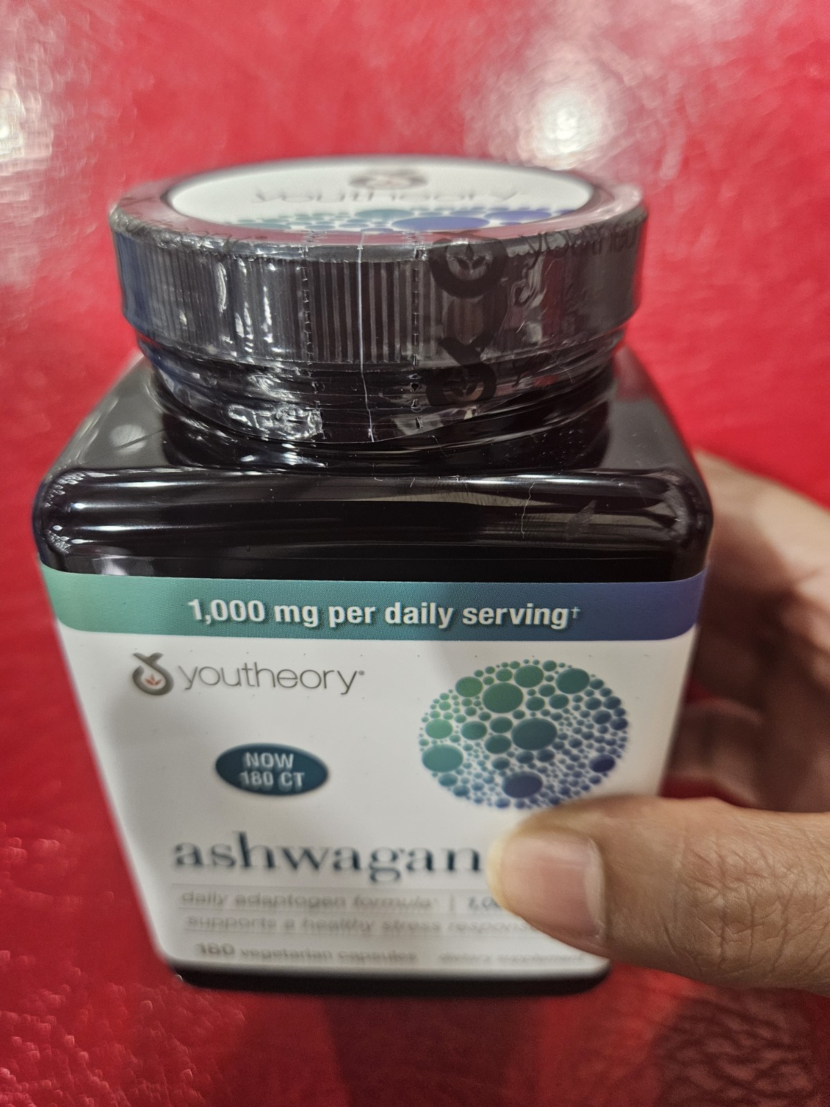 Youtheory Ashwagandha 1000mg KSM-66 Stress Support 180Vegetarian CapExp 03/2028