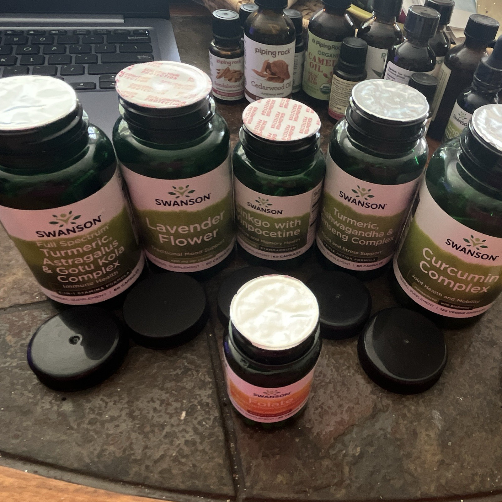 Swanson Herbal Supplement Capsules Lot – Turmeric, Astragalus, Gotu Kola, Ginkgo