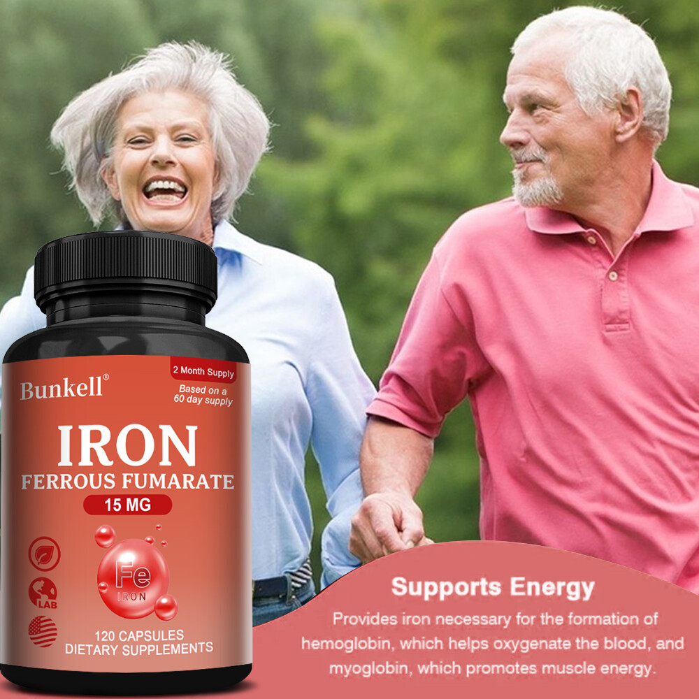 Iron 14mg 30/60/120 Capsules Iron Ferrous Fumarate Quality Supplement