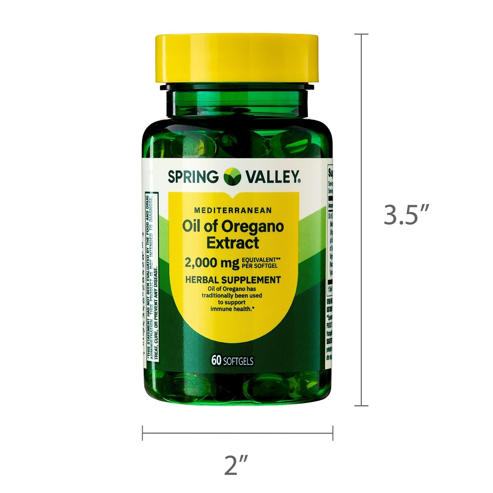 Spring Valley Mediterranean Oil of Oregano Extract 60 Softgels 2000 mg