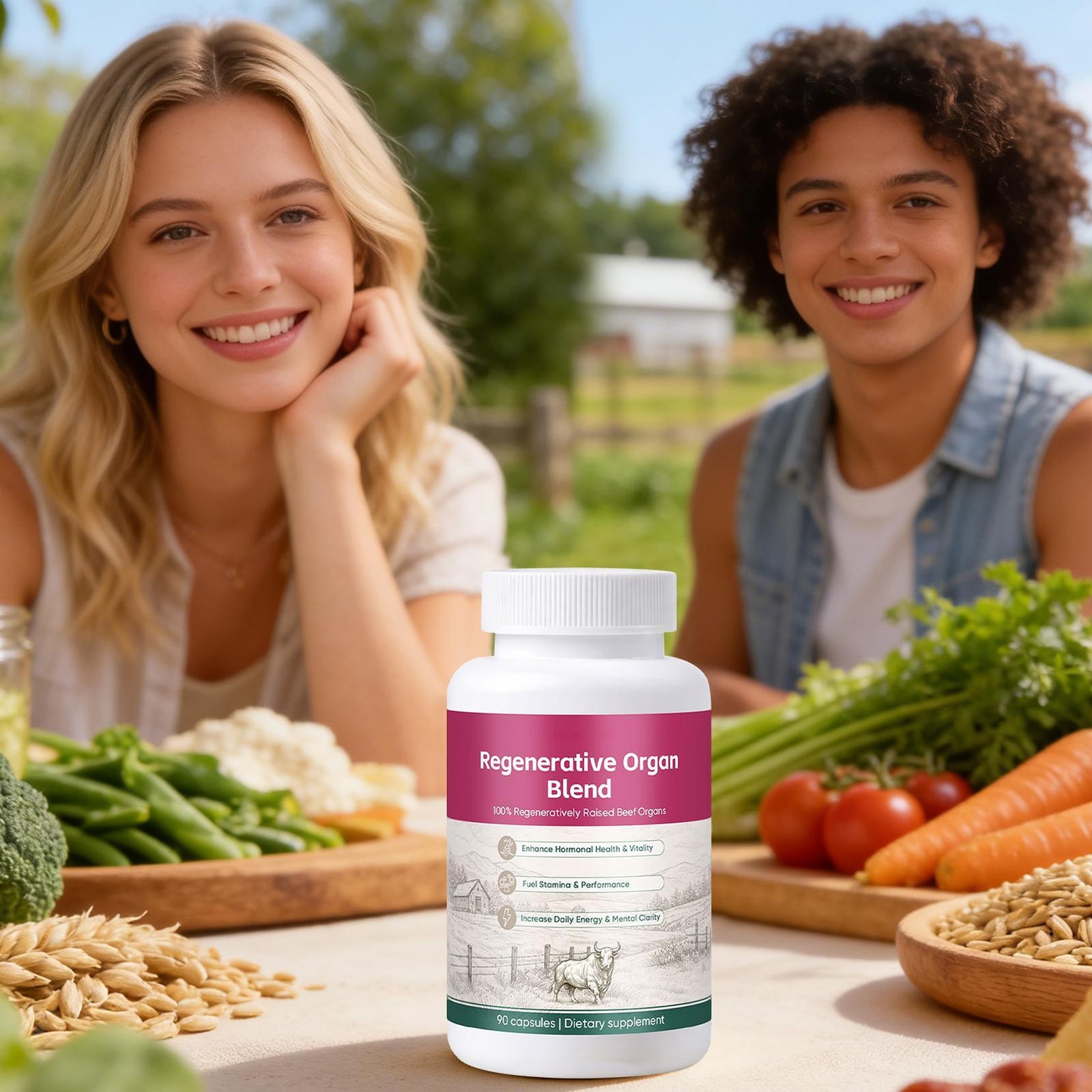 MORNING RISE Regeneratively Raised Beef Organs Capsules Non-GMO 90 Counts