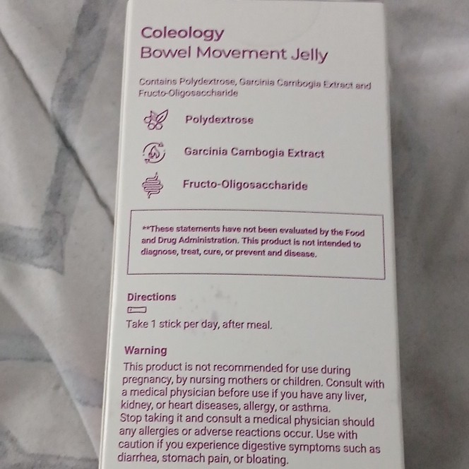 Foodology Coleology Bowel Movement Jelly Digestive Support Supplement 10 8.81oz