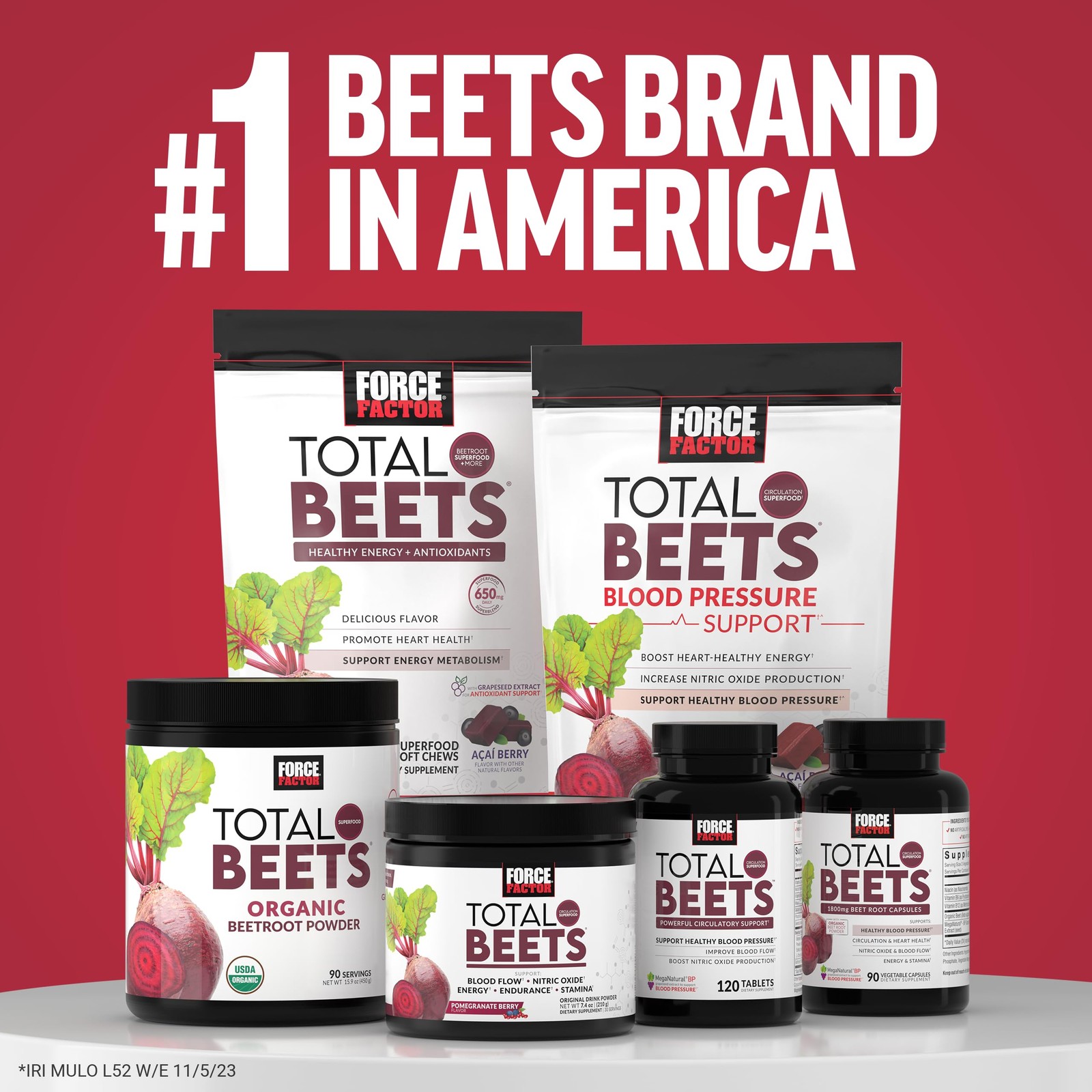 Force Factor Total Beets Blood Pressure Support 90 Count (Pack of 1),