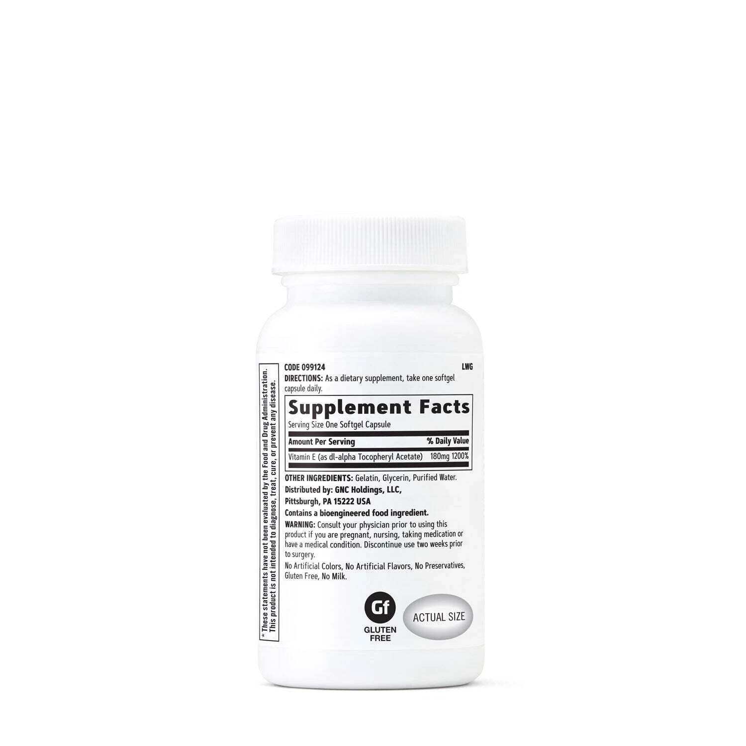GNC Vitamin E 180 mg 100 Softgels EXP 01/2026