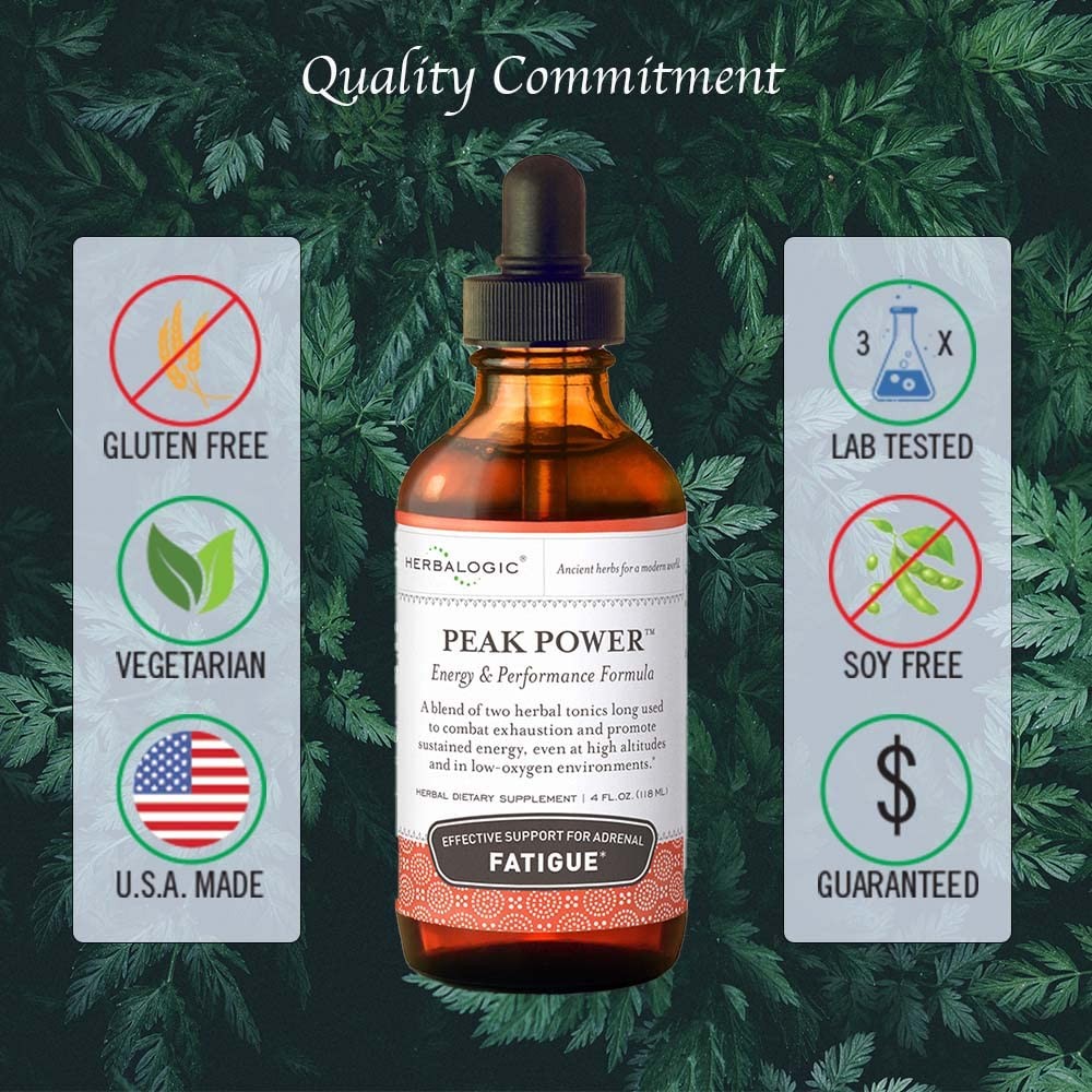 Herbalogic – Peak Power Liquid Herb Drops – 4 Fl Oz (Pack of 1)