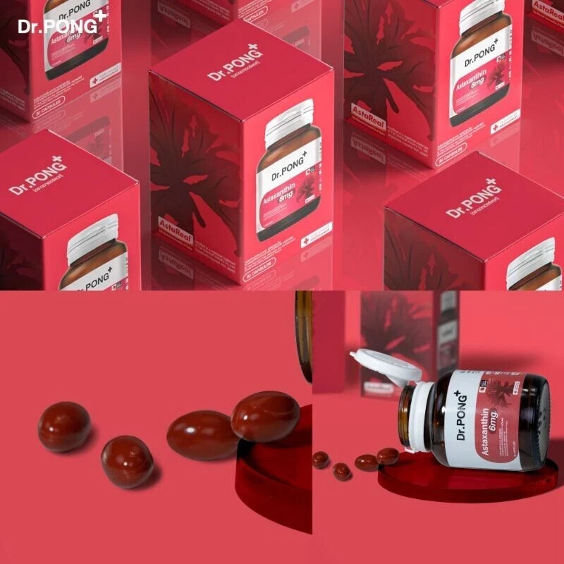 Dr.Pong Natural Astaxanthin 6mg AstaREAL Japan Anti-Aging Supplement Skin Health