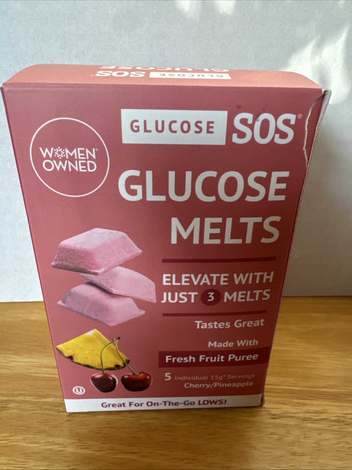 Glucose SOS Glucose Melts Cherry Pineapple Flavor 5ct Exp. 12/26