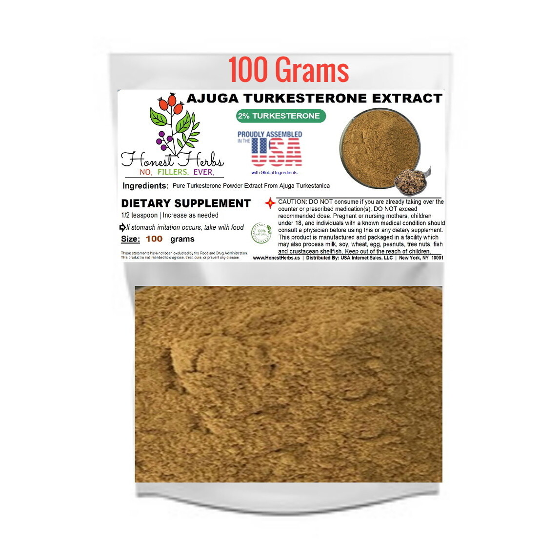Turkesterone Powder Extract 10:1 from Ajuga Turkestanica – 2% Turkesterone, 100g