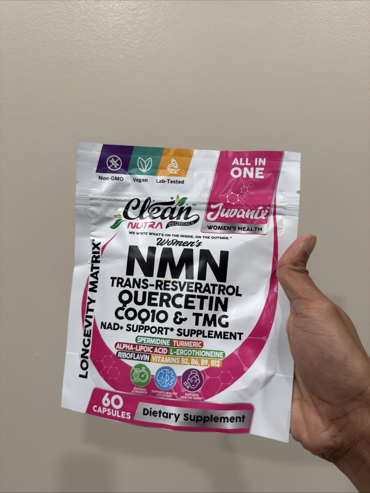 Clean Nutra Women’s NAD+ Support Healthy Aging Longevity Matrix 60 Capsules