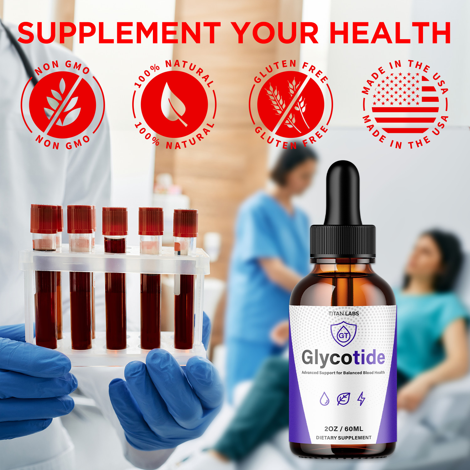 (5 Pack) Glycotide Drops Advanced Blood Support Supplement Glyco Tide 150 Serves