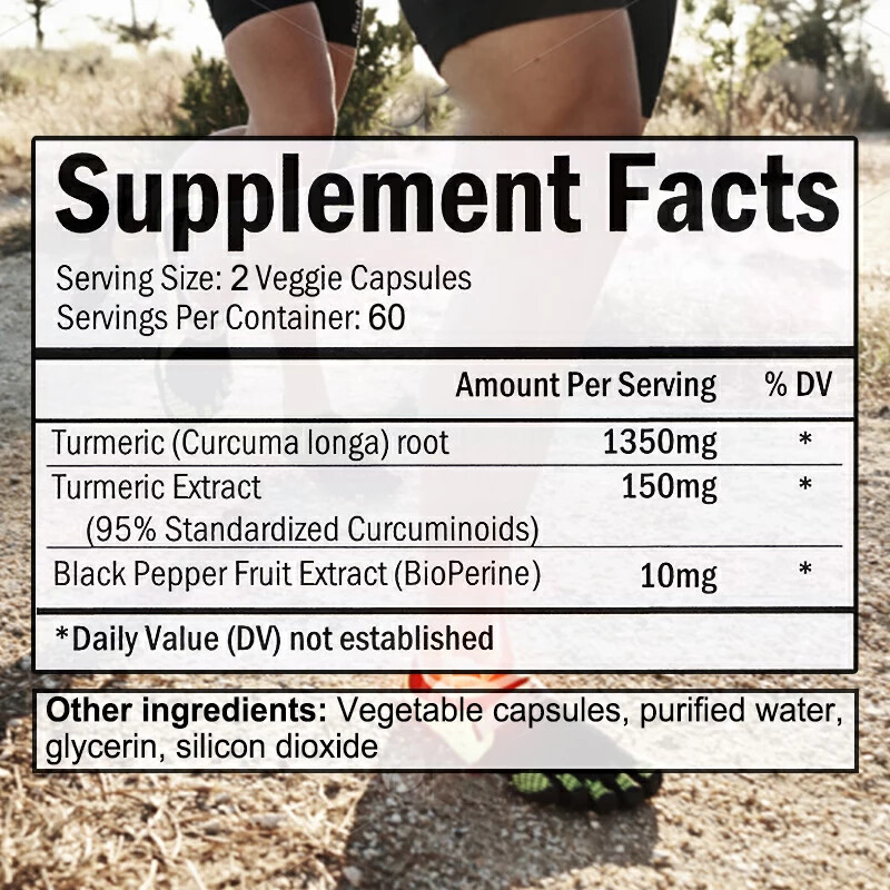 Curcumin Ginger + Black Pepper Joint Pain Maximum Strength 30to120 Capsules