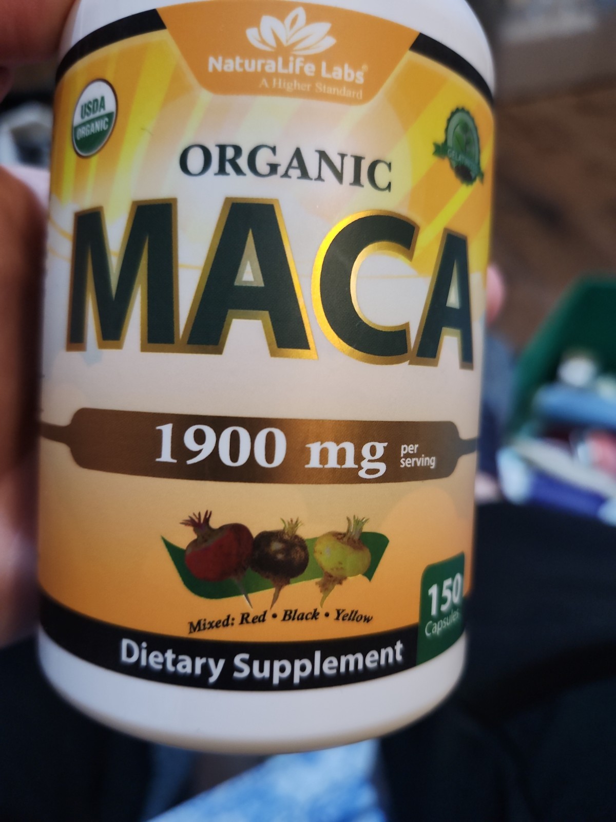 NaturaLife Labs Organic Maca 1900mg Vegan Non-GMO 150 Capsules Exp 04/2029