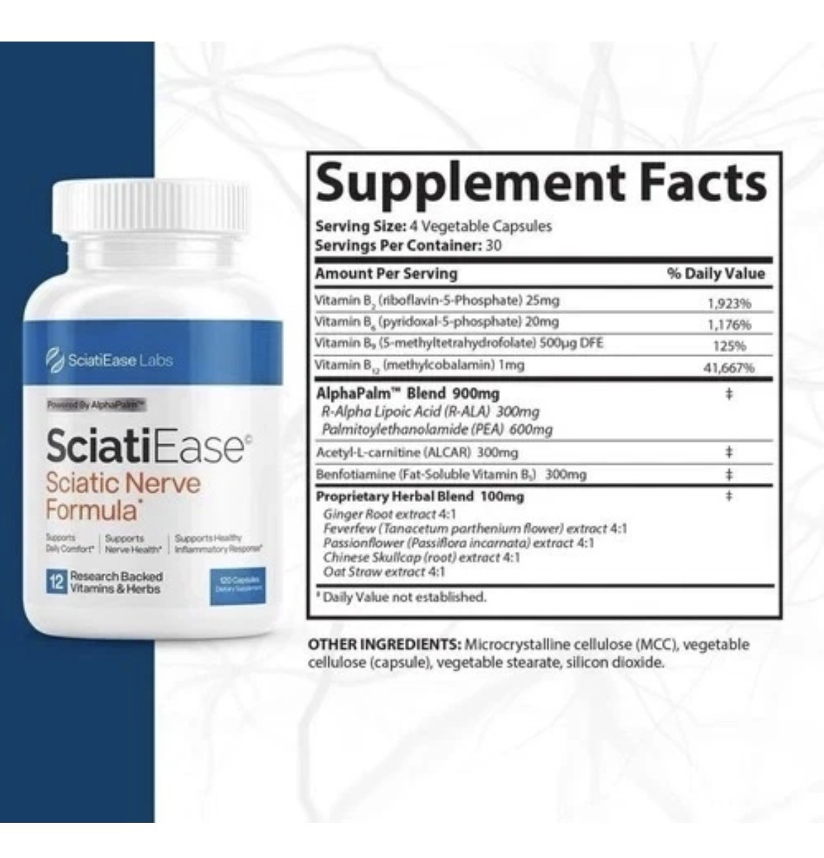 3 PACK SciatiEase Labs Sciati Ease Sciatic Nerve Formula 120 Capsules Free ship