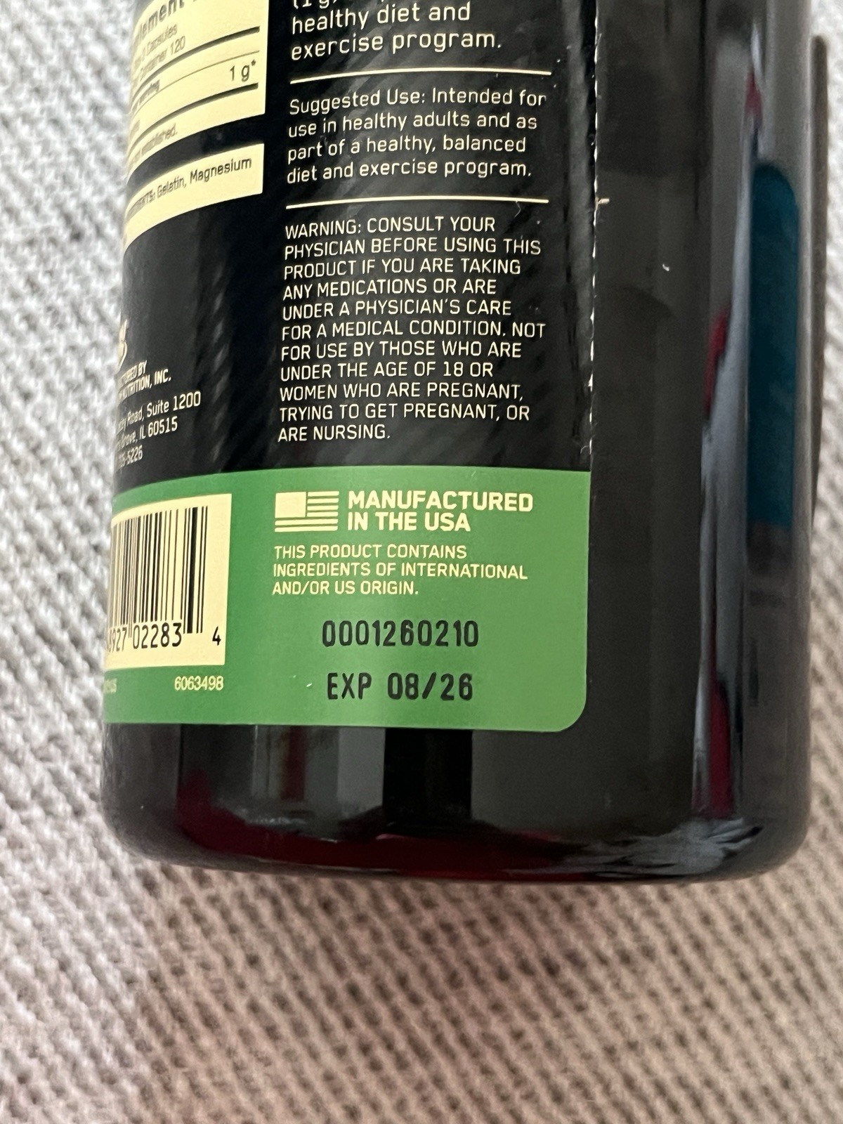 Glutamine, 240 Capsules (0.5 g per Capsule) ON Optimum nutrition