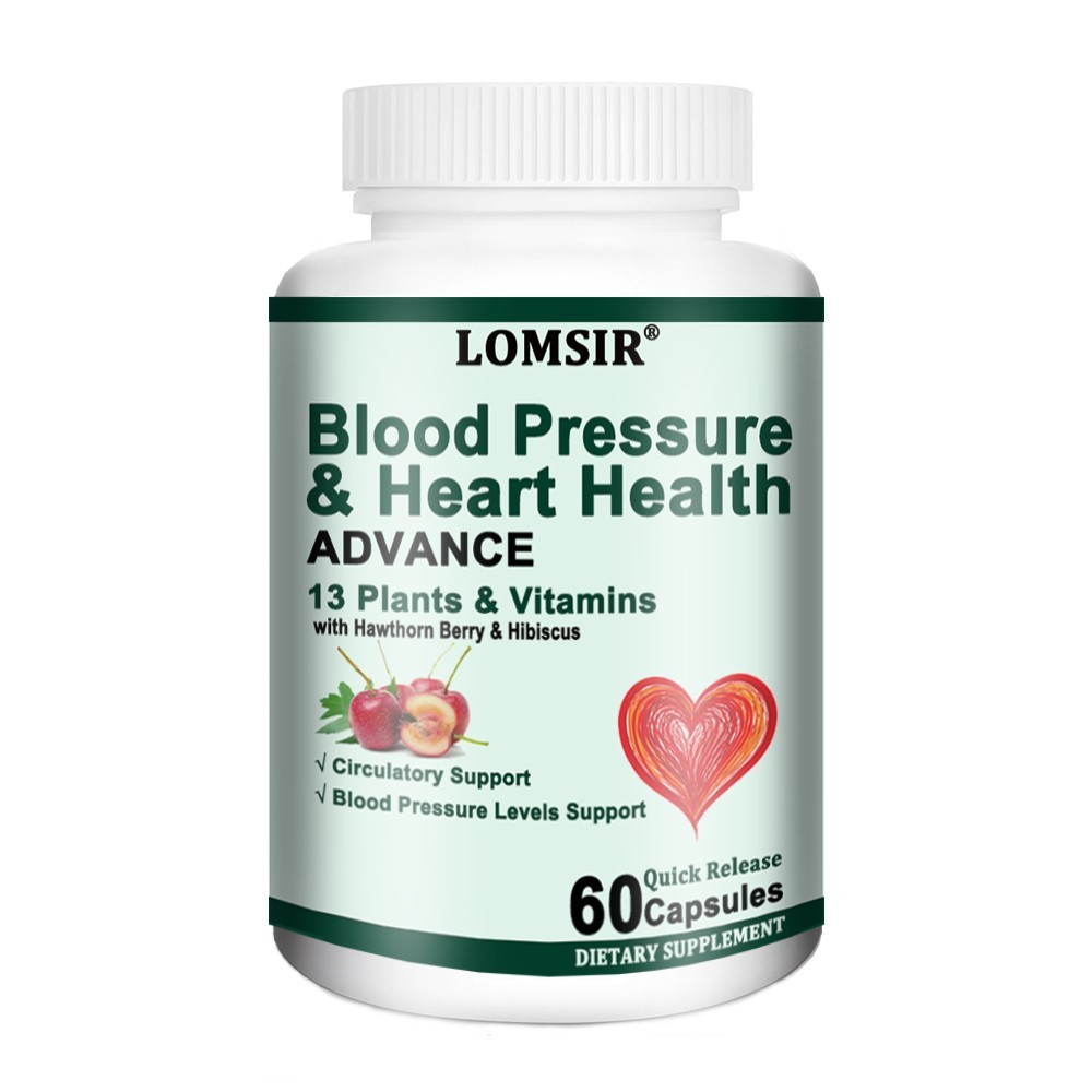 Heart Health Blood Pressure Support Supplement with Hawthorn Berry – 60 Capsules