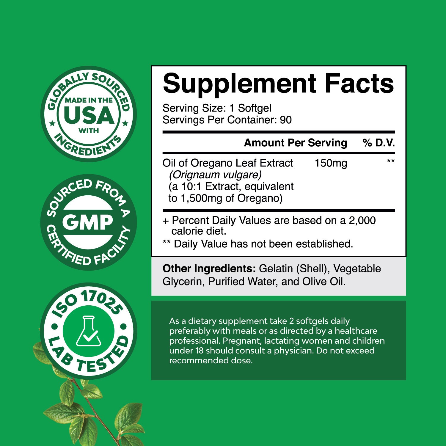 Pure Wild Oregano Oil Softgels – Oil of Oregano for Immune Support Heart Health