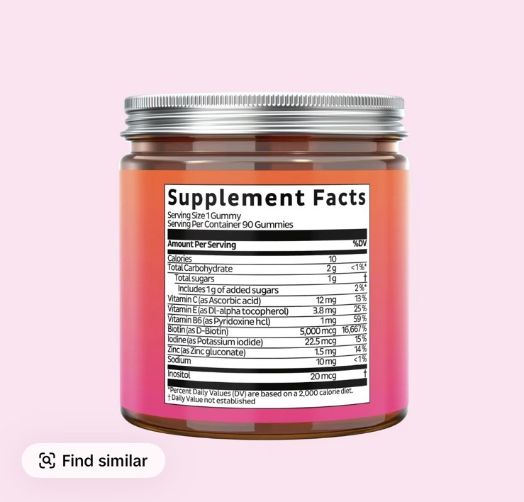 Bears with Benefits Biotin Gummies 5000mcg Hair Skin Nails Vegan 30 Count Supply