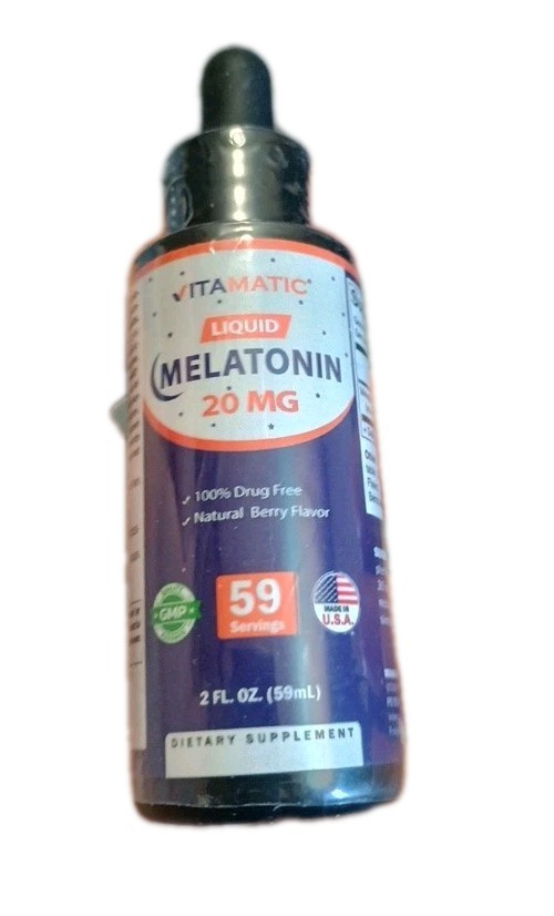 Vitamatic Melatonin 20mg Liquid Drops – 2 Fluid Ounce (59ml). 6/27