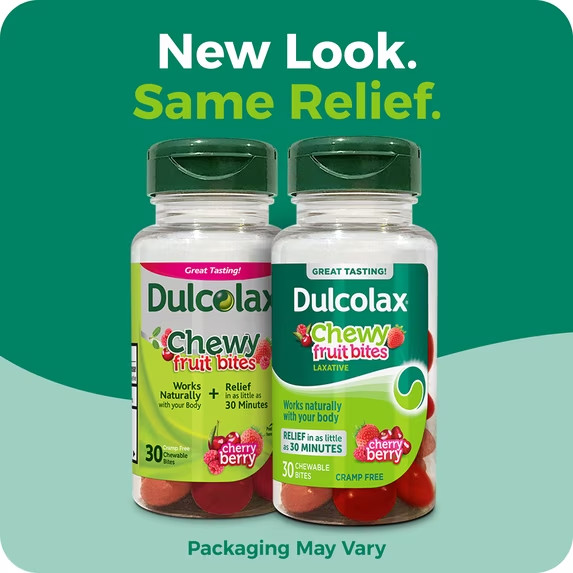 Dulcolax Saline Laxative Chewy Fruit Bites Cherry Berry Fast Relief 30 Count