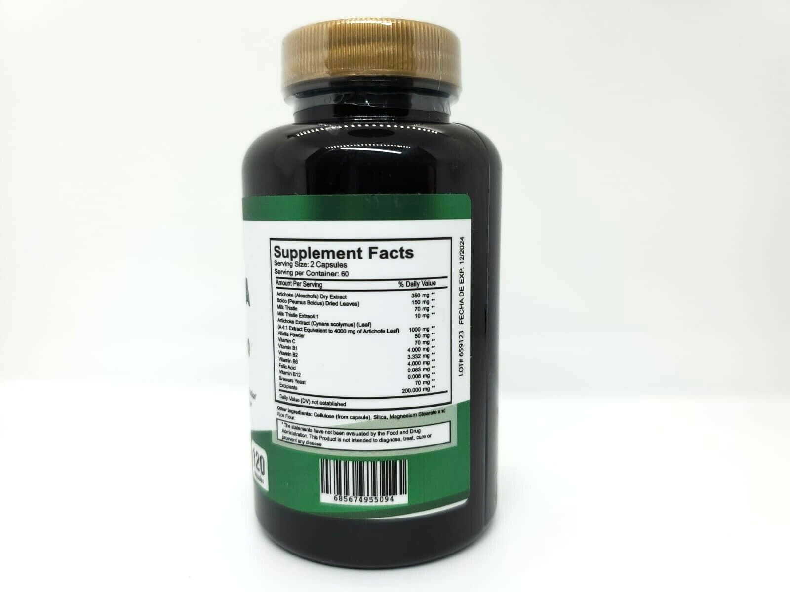 Artichoke 4000 mg Capsules, Leaf Extract, Capsulas Extracto de Hoja Alcachofa