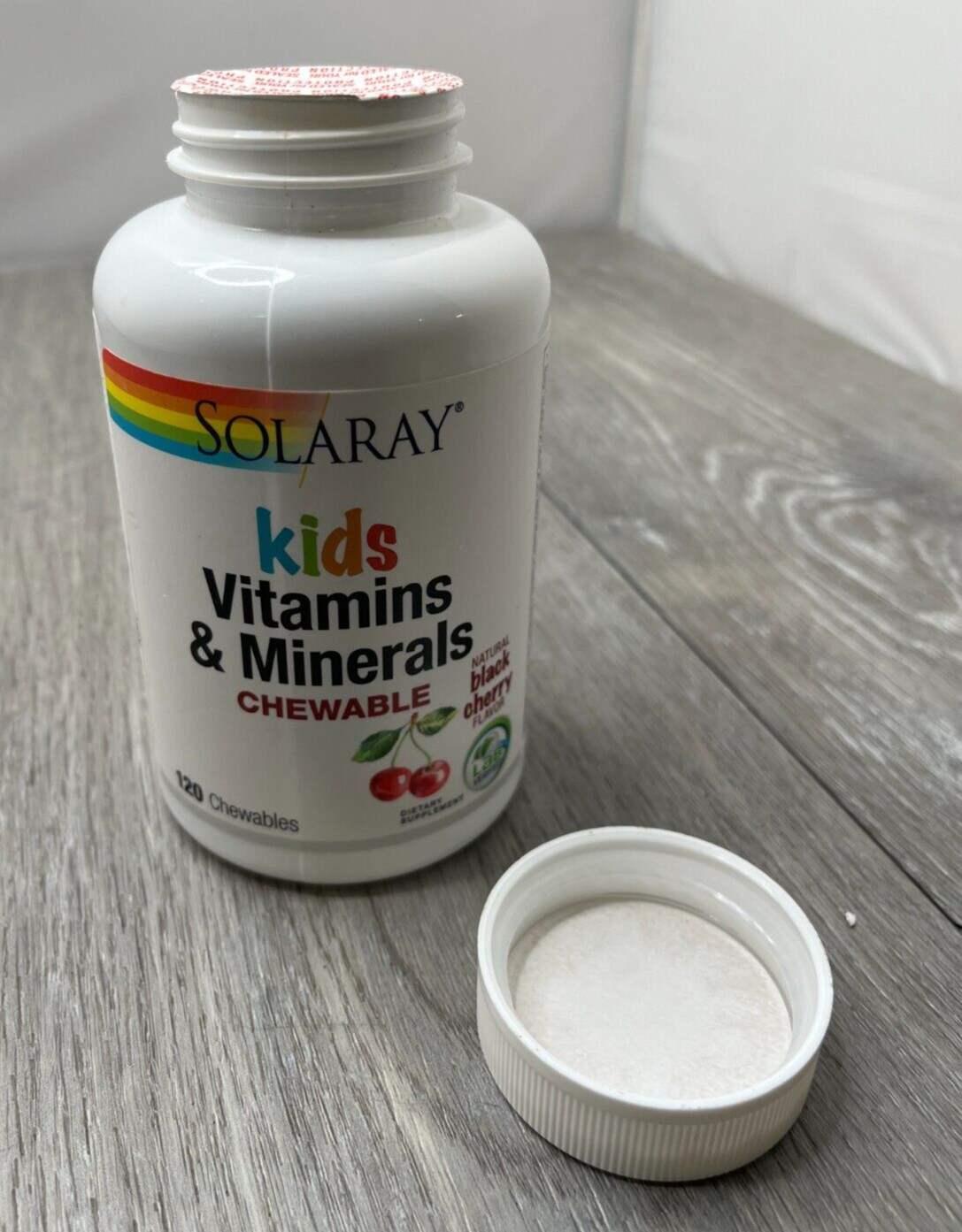 Solaray Kids Vitamins & Minerals Black Cherry 120 Chewables Exp 4/27