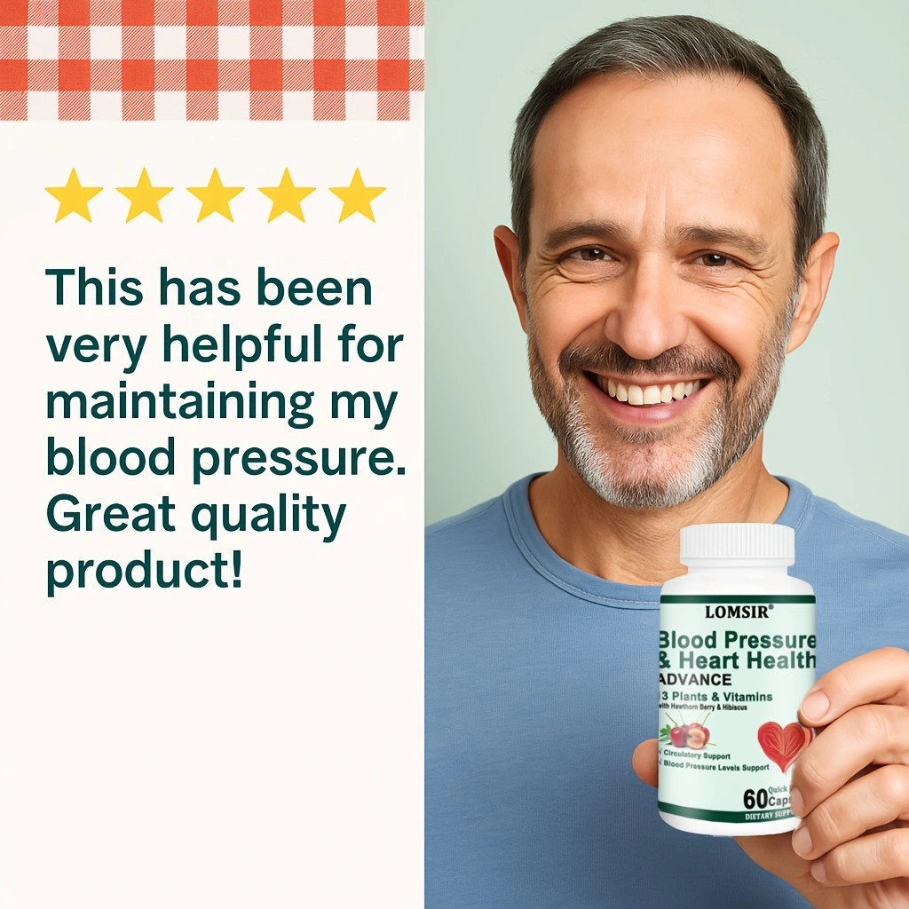 Heart Health Blood Pressure Support Supplement with Hawthorn Berry – 60 Capsules