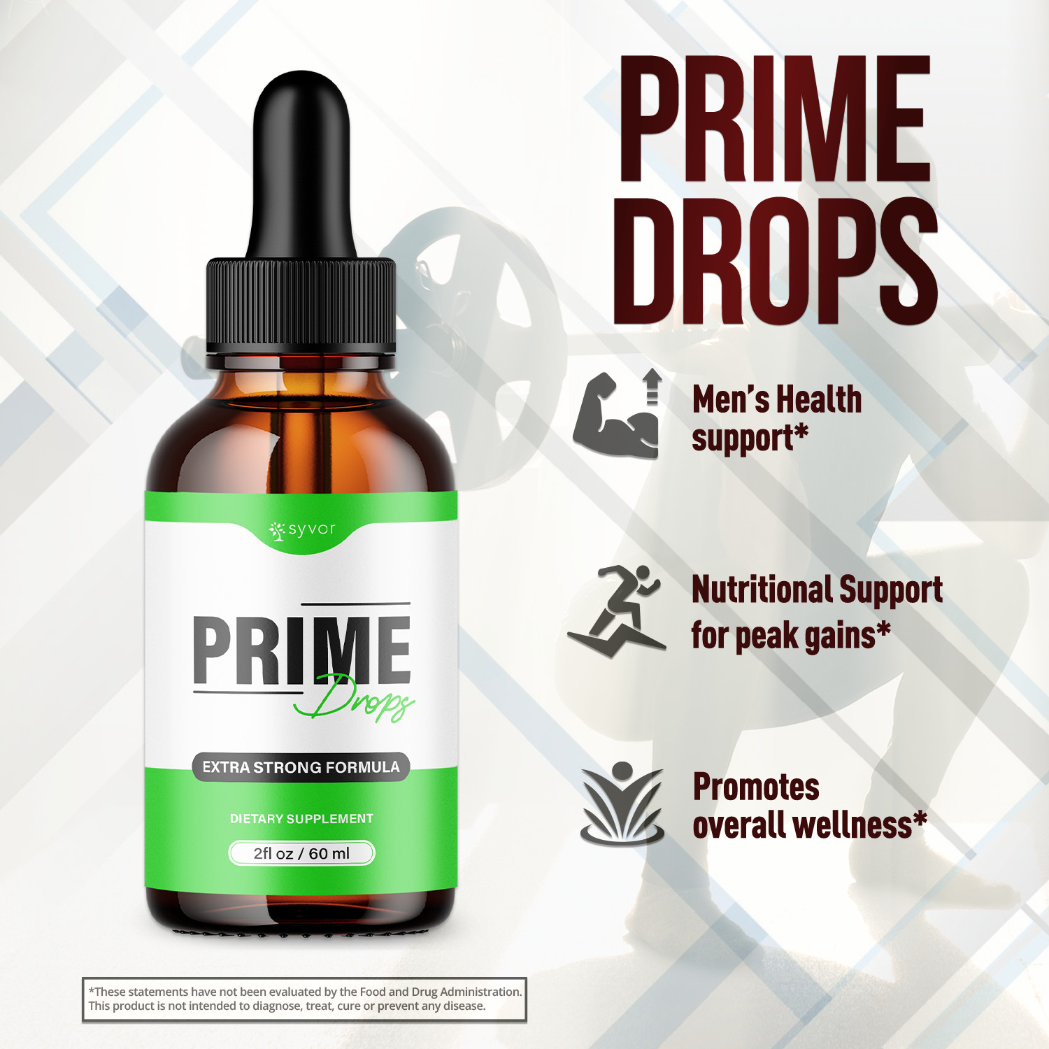 (2 Pack) Prime Drops Male Support Drops Advanced Vitamin Supplement 60 Servings