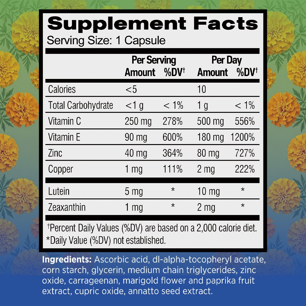 Eye Vitamin Formula with Lutein&Zeaxanthin for Blue Light Protection 30~120 Caps