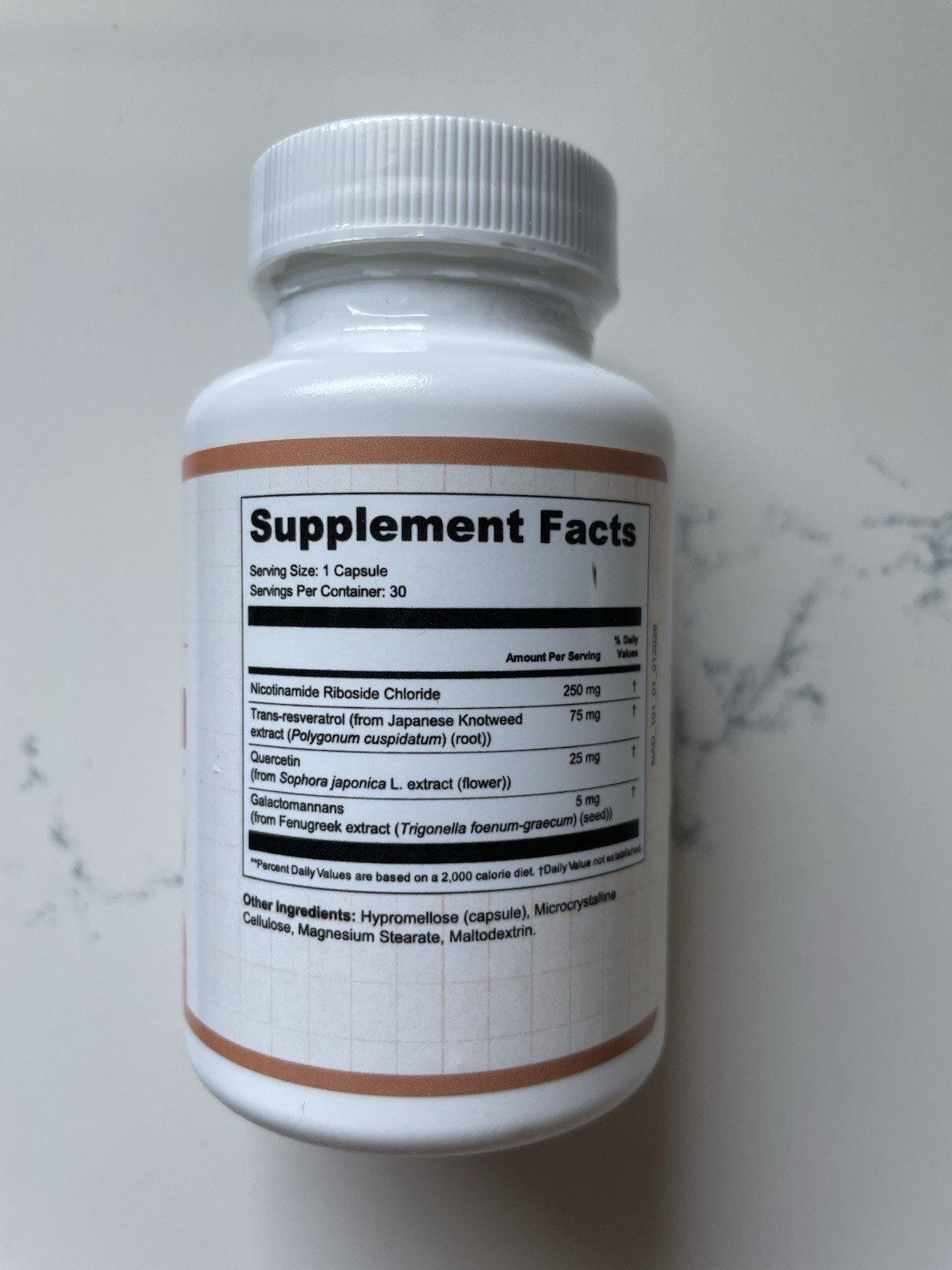 NAD Dermal+ NAD+ Capsules 30 ct w/ Nicotinamide Riboside, Resveratrol