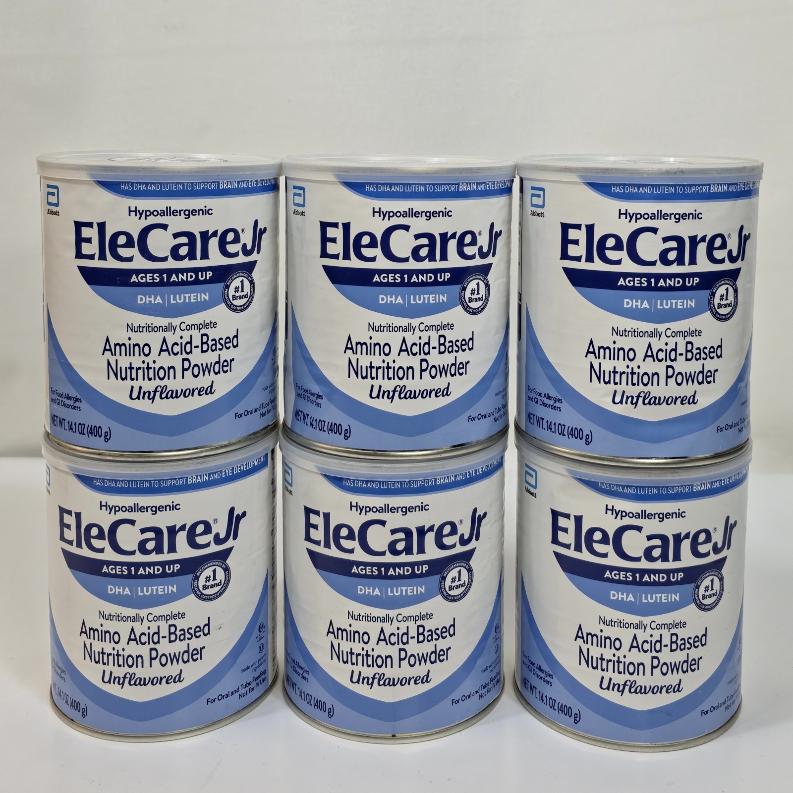Abbott EleCare Jr Unflavored Amino Acid Nutrition Powder 14.1oz 6 Pack 09/2026