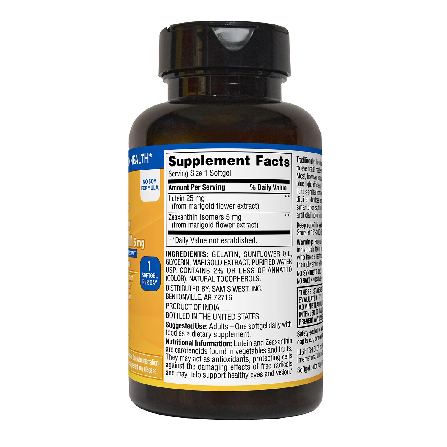 Member’s Mark Lutein 25mg Zeaxanthin 5mg (150 ct.)