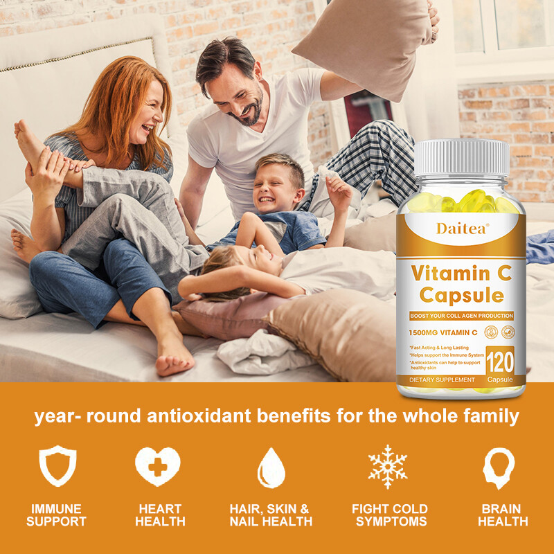 Vitamin C 1500mg, 30 to 120 Capsules Fat Soluble Vit Supplements