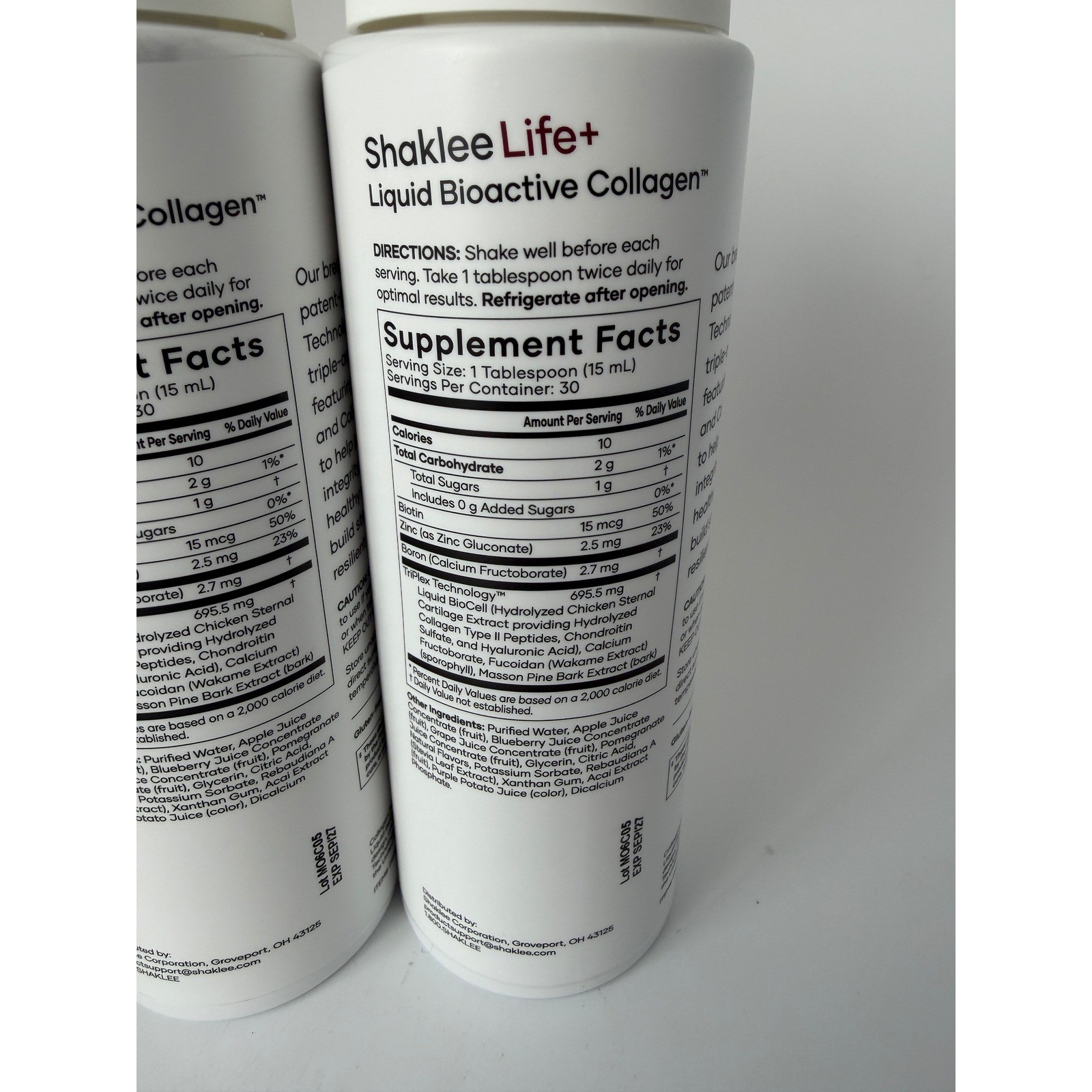 2 Pack Shaklee Liquid BioCell Life+ Bioactive Collagen TriPlex 15.2 EXP 9/27