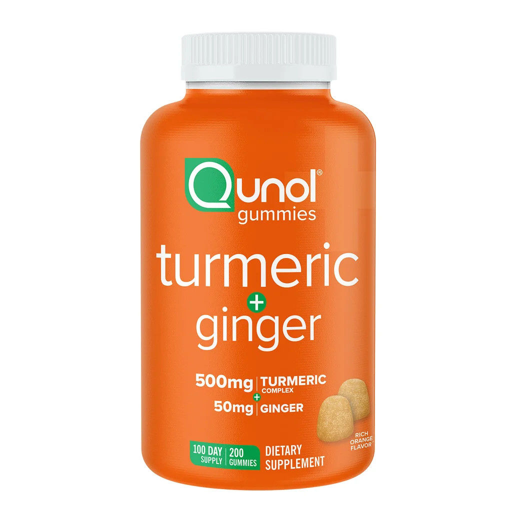 Qunol Turmeric Ginger Gummies 200 Count 100 Day Supply Orange Flavor EXP: 08/27