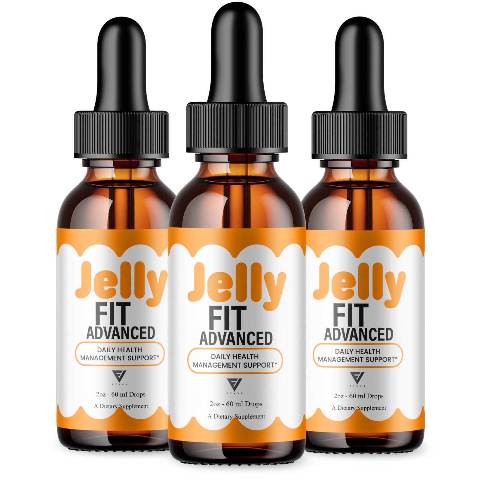 (3 Pack) Jelly Fit Weight Management Drops, JellyFit Overall Support (6oz)