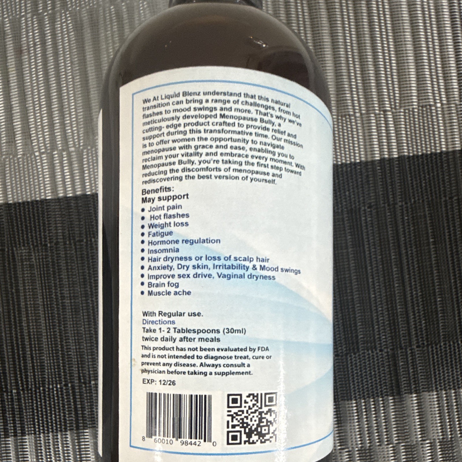 Liquid Blenz Menopause Bully Black Cohosh & Blueberry Liquid, 16 fl oz