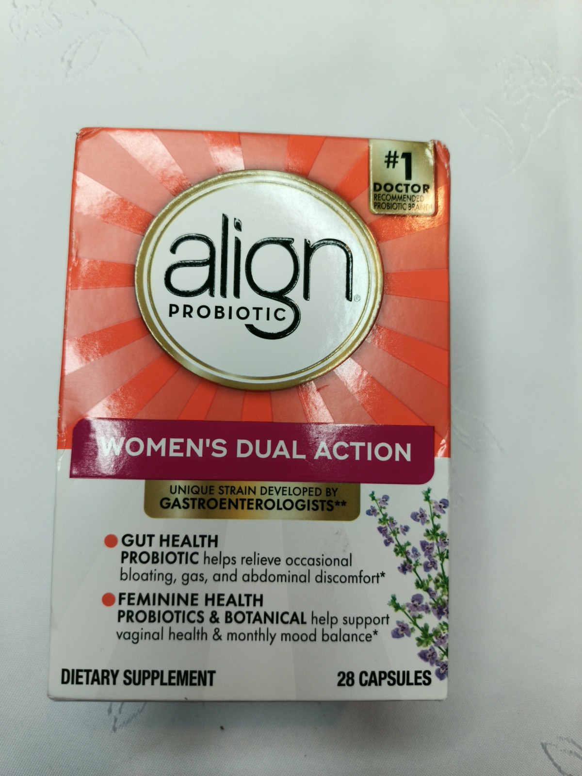 Align Probiotic Dual Action Gut Health 28 Capsules; Exp 09/26