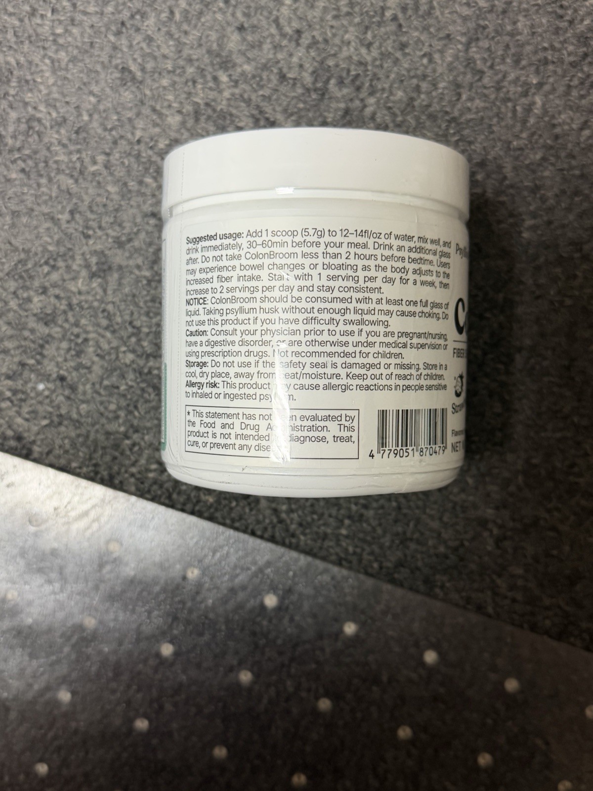ColonBroom Digestive Health Fiber Supplement 8.04 oz Strawberry (Exp 09/2026)