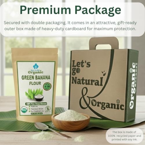 Organic Green Banana Powder 4 LB – Superfood Prebiotic Resistant Starch, High Fi