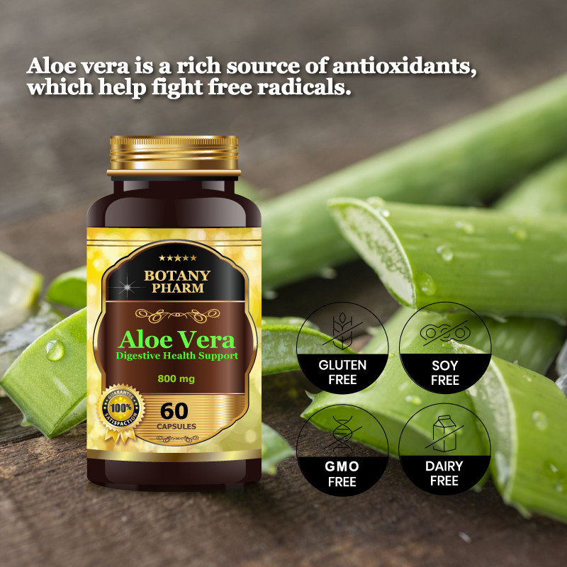 Aloe Vera Extract Capsules, Detox Cleaning & Digestive Support , wrinkles Care
