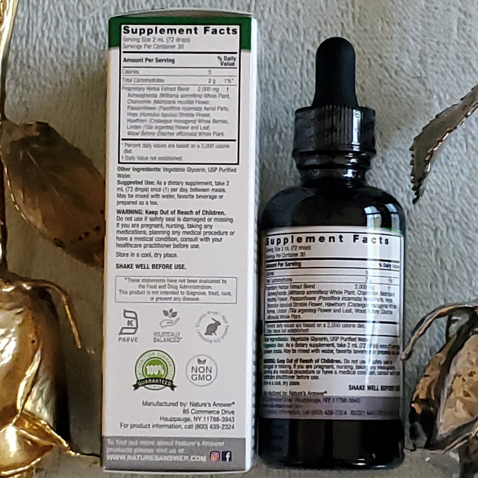 Nature’s Answer Tense-Ease Stress & Relaxation Support 2 fl. oz Exp:8/2025